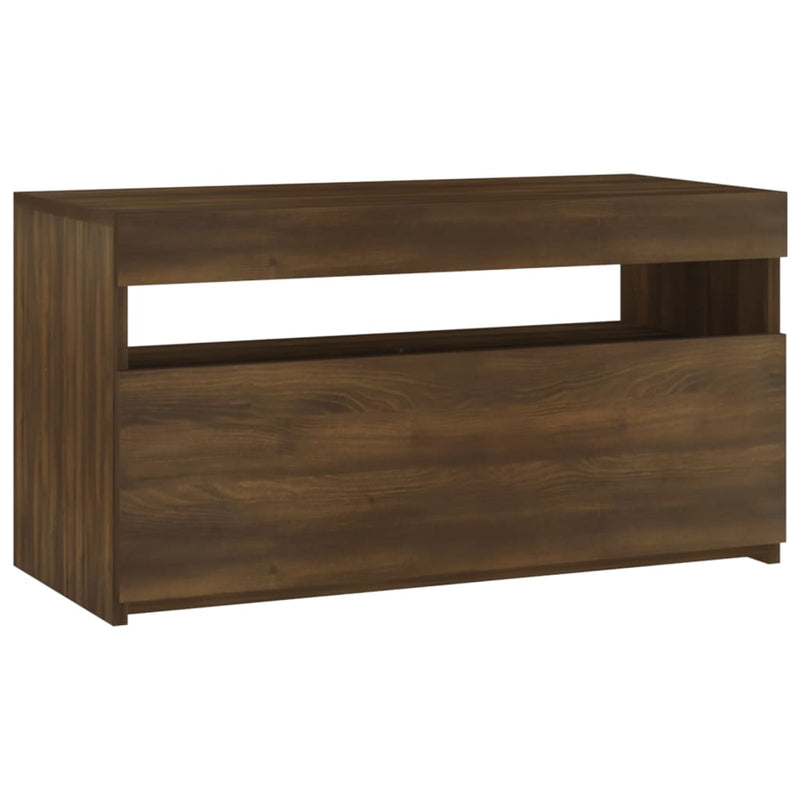Tv-meubel met LED-verlichting 75x35x40 cm bruin eikenkleur