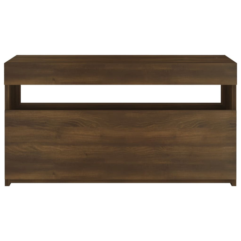 Tv-meubel met LED-verlichting 75x35x40 cm bruin eikenkleur