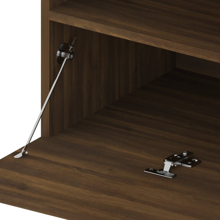 Tv-meubel met LED-verlichting 75x35x40 cm bruin eikenkleur