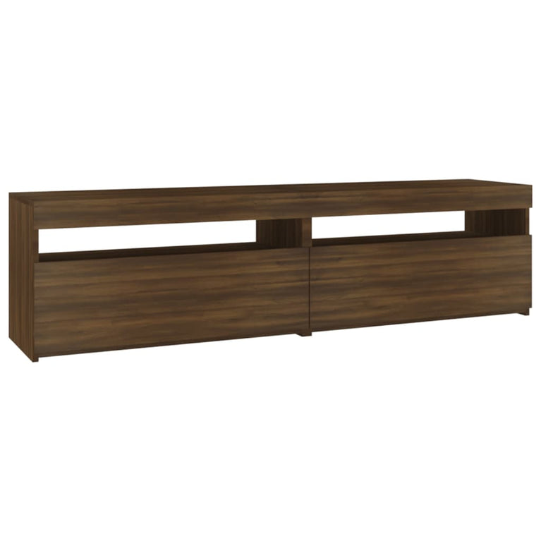 Tv-meubelen met LED-verlichting 2 st 75x35x40 cm bruineiken