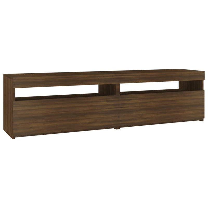 Tv-meubelen met LED-verlichting 2 st 75x35x40 cm bruineiken