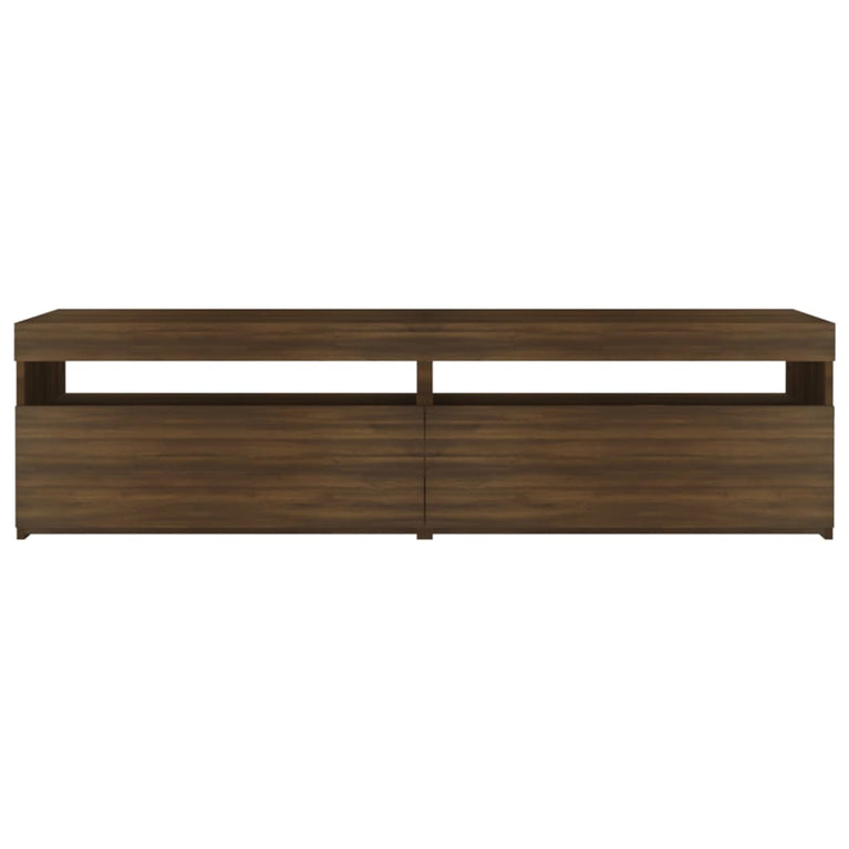 Tv-meubelen met LED-verlichting 2 st 75x35x40 cm bruineiken