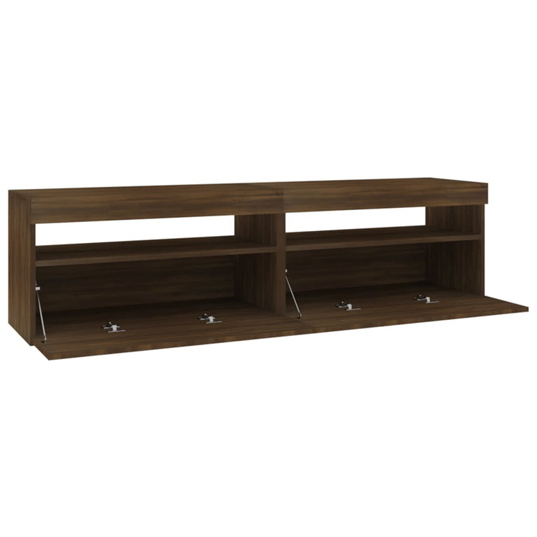 Tv-meubelen met LED-verlichting 2 st 75x35x40 cm bruineiken
