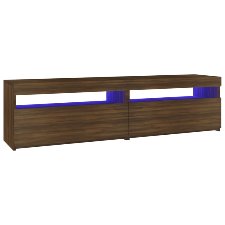Tv-meubelen met LED-verlichting 2 st 75x35x40 cm bruineiken