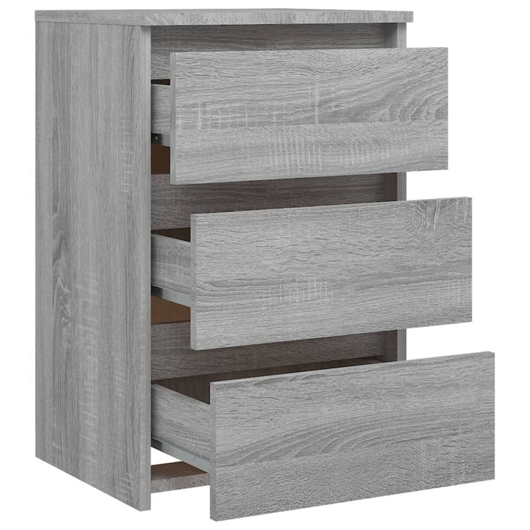 Nachtkastjes 2 st 40x35x62,5 cm bewerkt hout grijs sonoma eiken