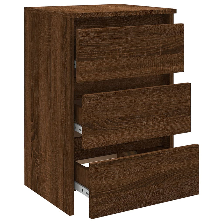 Nachtkastjes 2 st 40x35x62,5 cm bewerkt hout bruin eikenkleur