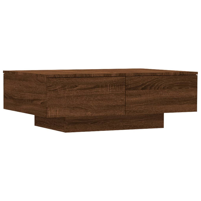 Salontafel 90x60x31 cm bewerkt hout bruin eikenkleur