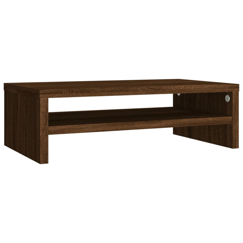 Monitorstandaard 42x24x13 cm bewerkt hout bruineikenkleurig