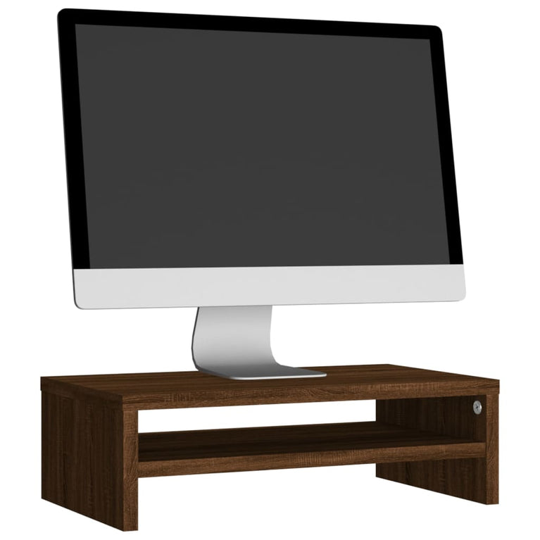 Monitorstandaard 42x24x13 cm bewerkt hout bruineikenkleurig