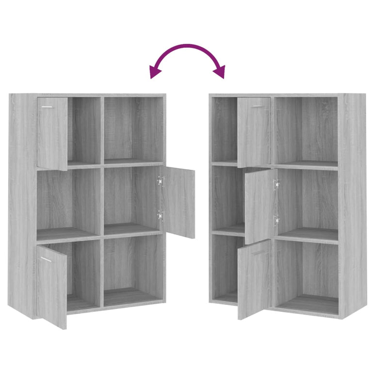 Opbergkast 60x29,5x90 cm grijs sonoma eikenkleurig