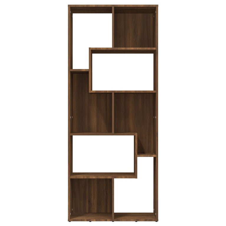 Boekenkast 67x24x161 cm bewerkt hout bruineikenkleurig