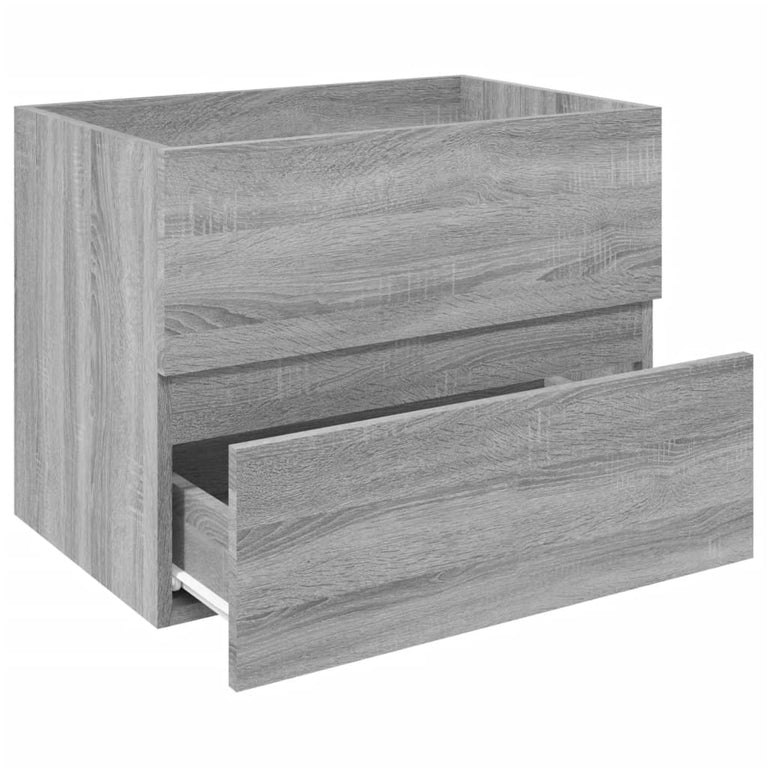 Wastafelkast 60x38,5x45 cm bewerkt hout grijs sonoma eikenkleur