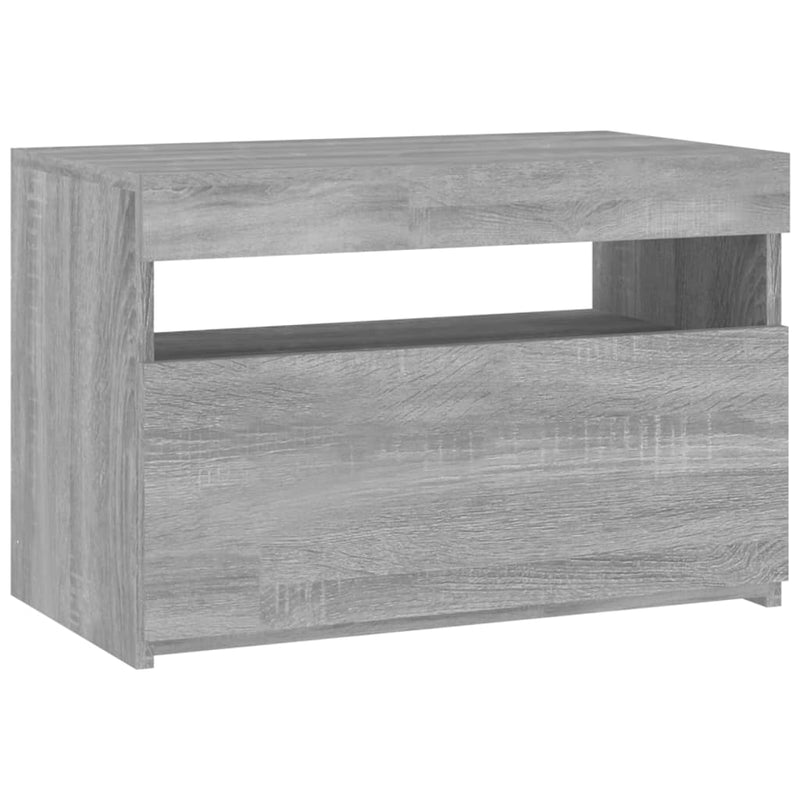 Tv-meubel met LED-verlichting 60x35x40 cm grijs sonoma eiken