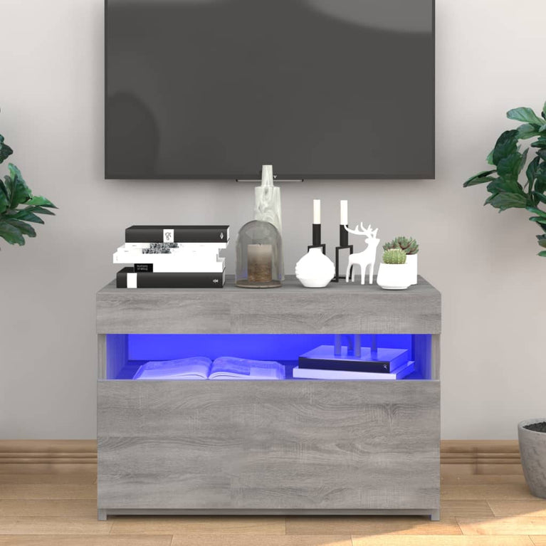 Tv-meubel met LED-verlichting 60x35x40 cm grijs sonoma eiken