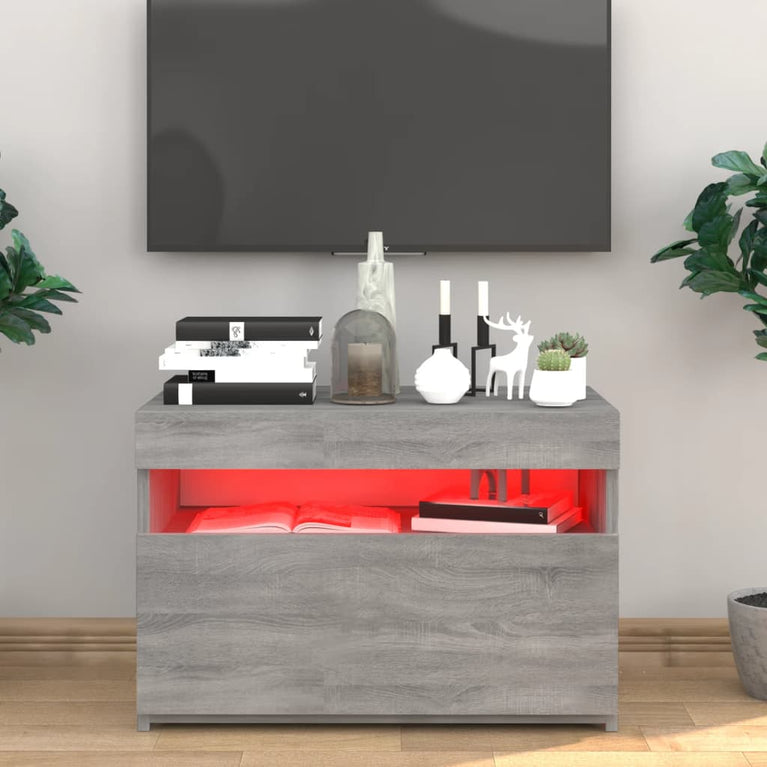 Tv-meubel met LED-verlichting 60x35x40 cm grijs sonoma eiken