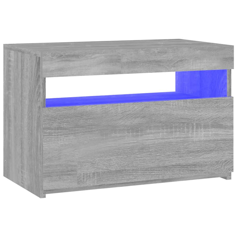 Tv-meubel met LED-verlichting 60x35x40 cm grijs sonoma eiken