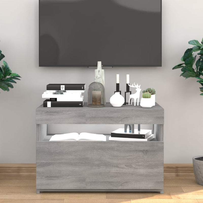Tv-meubel met LED-verlichting 60x35x40 cm grijs sonoma eiken
