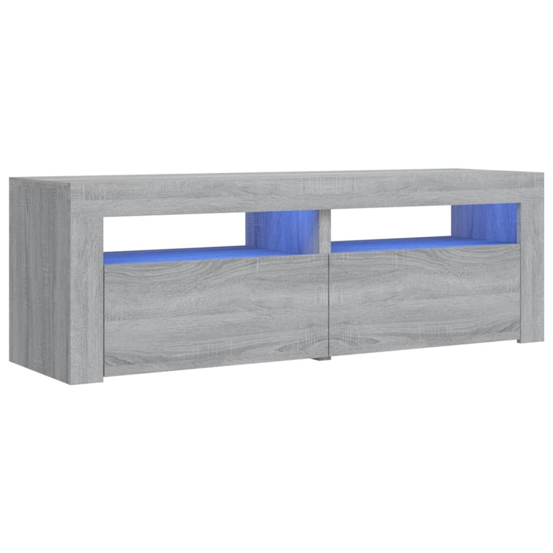 Tv-meubel met LED-verlichting 120x35x40 cm grijs sonoma eiken