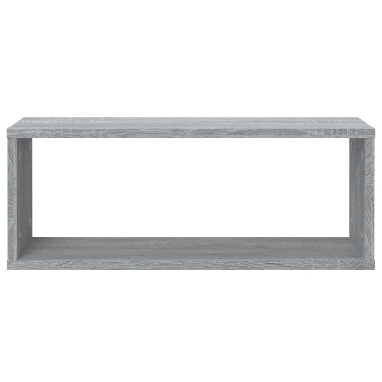 Wandschappen kubus 2 st 60x15x23 cm bewerkt hout grijs sonoma