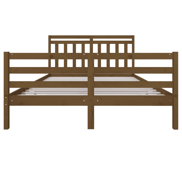 Bedframe massief hout honingbruin 160x200 cm
