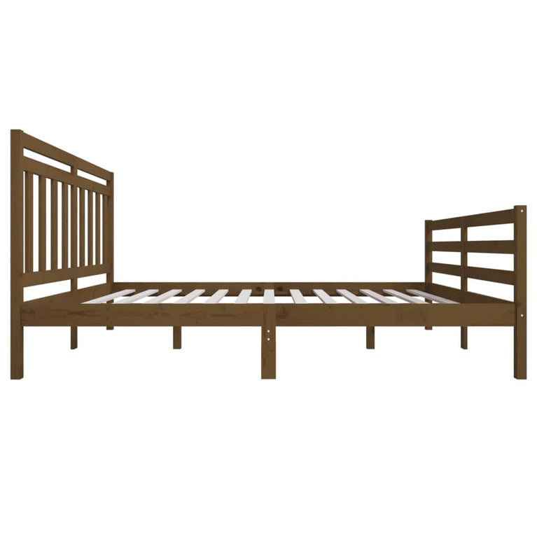 Bedframe massief hout honingbruin 160x200 cm