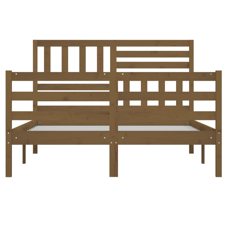 Bedframe massief hout honingbruin 160x200 cm