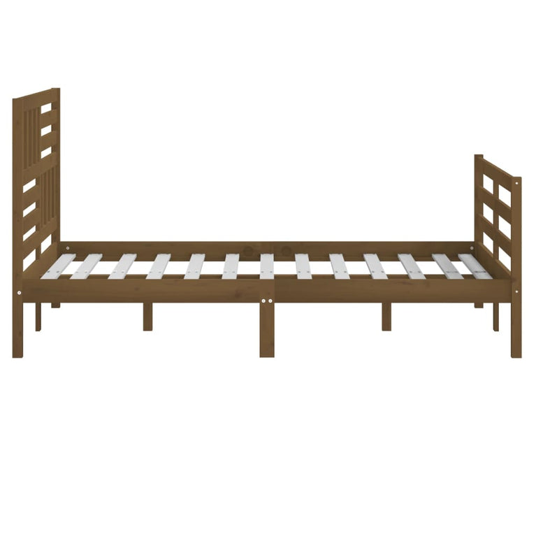 Bedframe massief hout honingbruin 160x200 cm
