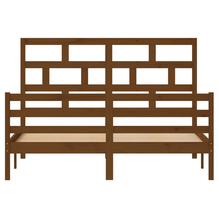 Bedframe massief grenenhout honingbruin 160x200 cm