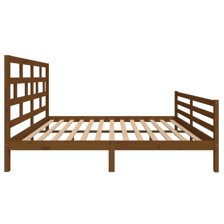 Bedframe massief grenenhout honingbruin 160x200 cm