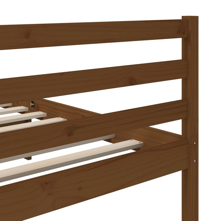 Bedframe massief grenenhout honingbruin 160x200 cm