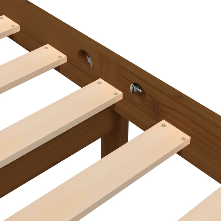 Bedframe massief grenenhout honingbruin 160x200 cm