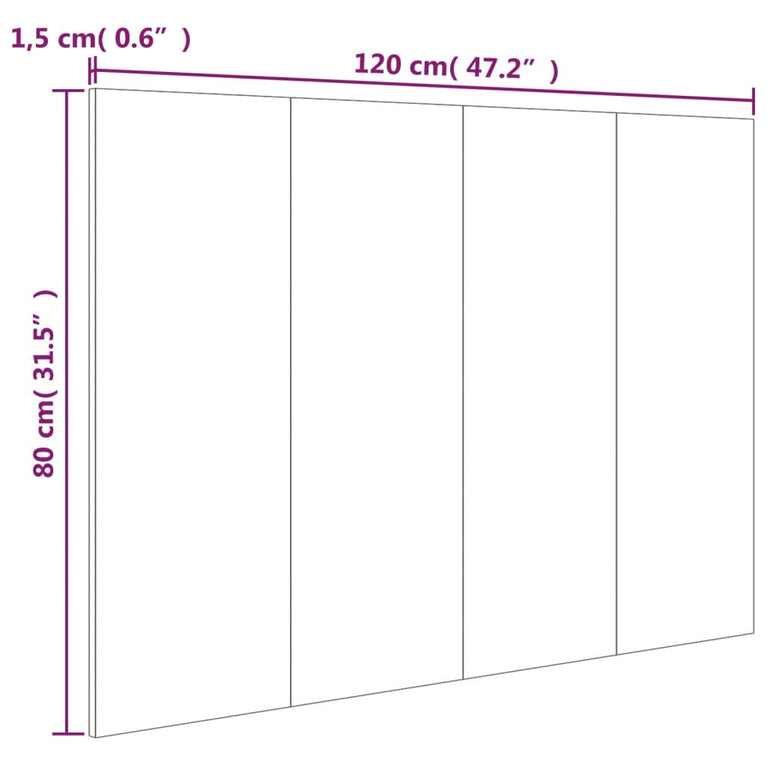 Hoofdbord 120x1,5x80 cm bewerkt hout sonoma eikenkleurig