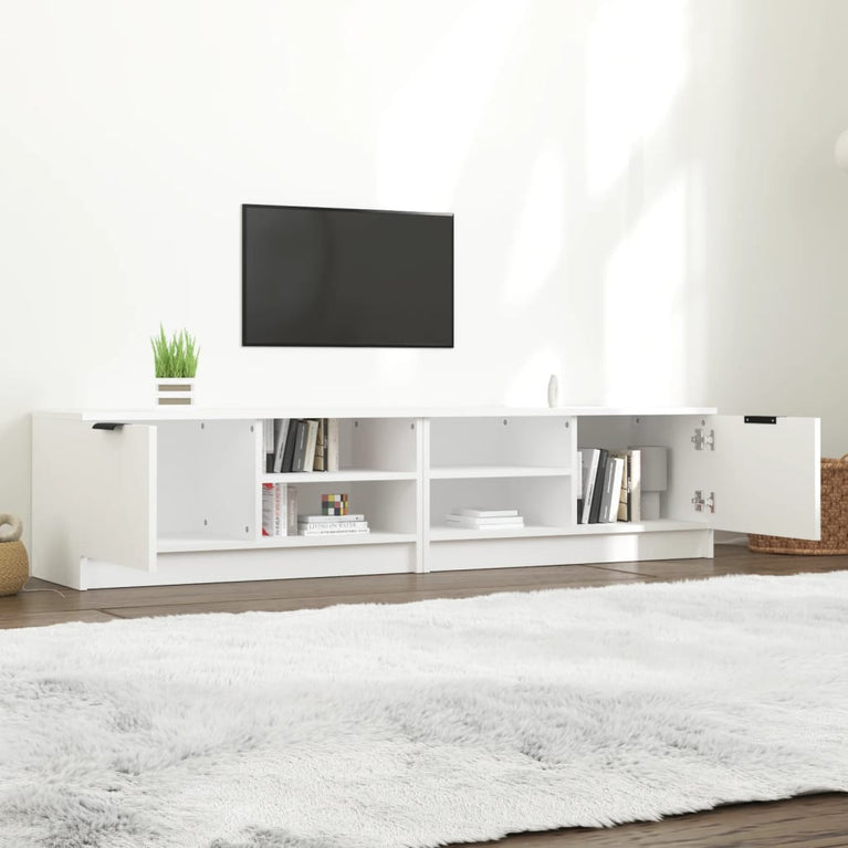 Tv-meubelen 2 st 80x35x36,5 cm bewerkt hout wit