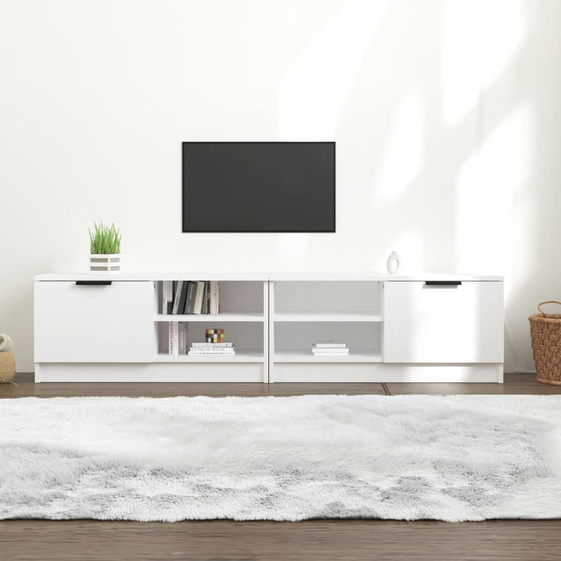 Tv-meubelen 2 st 80x35x36,5 cm bewerkt hout wit