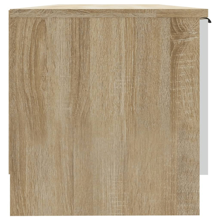Tv-meubel 102x35x36,5 cm bewerkt hout wit sonoma eikenkleurig