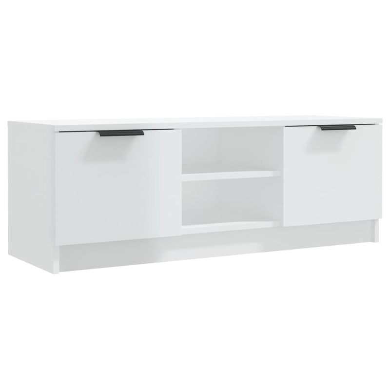 Tv-meubel 102x35x36,5 cm bewerkt hout hoogglans wit