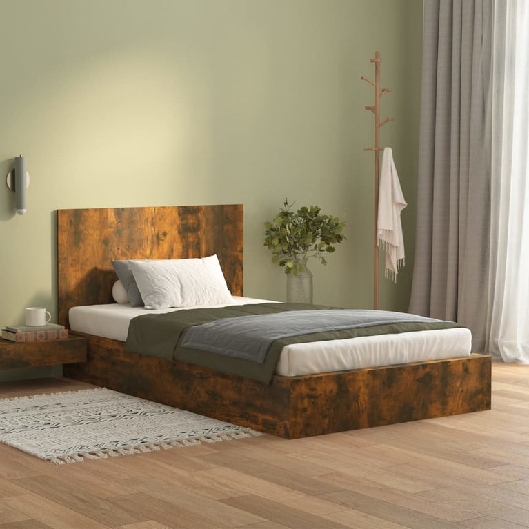 Hoofdbord 120x1,5x80 cm bewerkt hout gerookt eikenkleurig