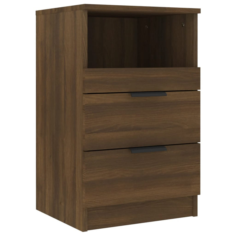 Nachtkastje bewerkt hout bruineikenkleurig