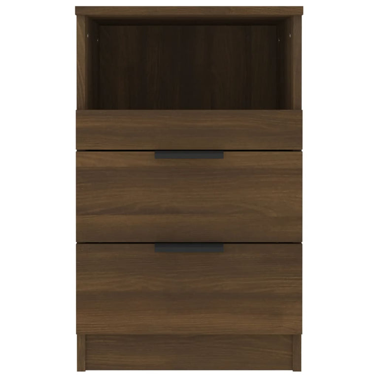 Nachtkastje bewerkt hout bruineikenkleurig