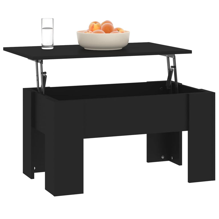 Salontafel 79x49x41 cm bewerkt hout zwart