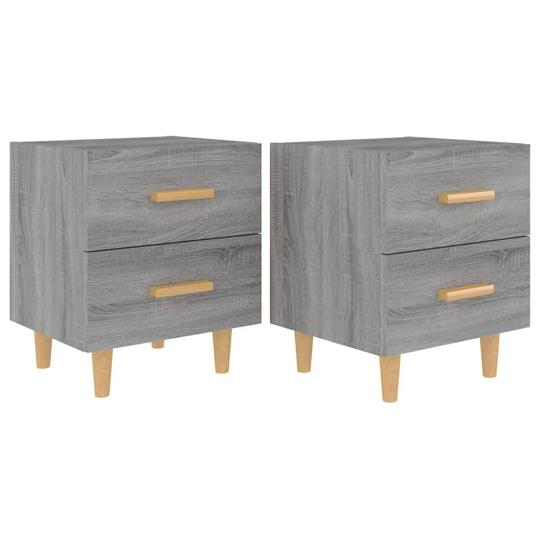 Nachtkastjes 2 st 40x35x47,5 cm grijs sonoma eikenkleurig