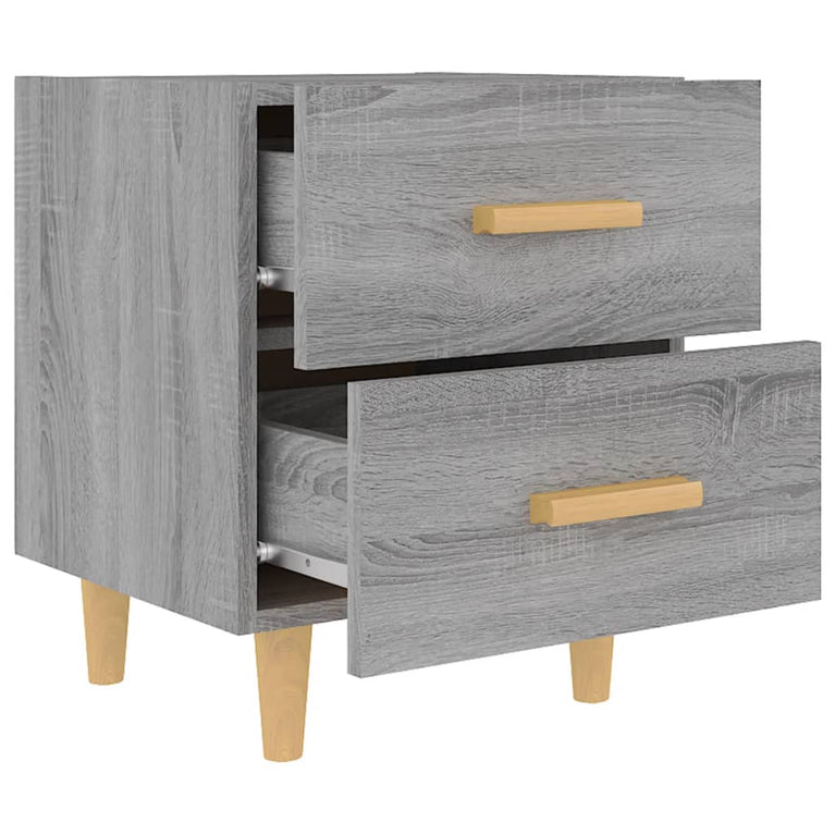 Nachtkastjes 2 st 40x35x47,5 cm grijs sonoma eikenkleurig