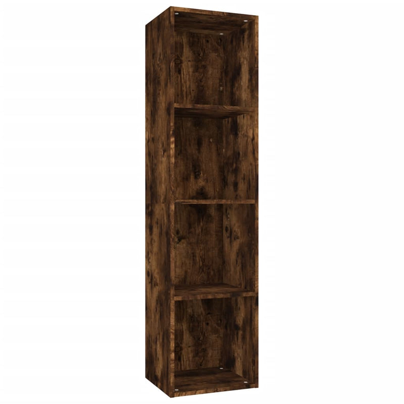 Boekenkast / tv-meubel 36x30x143 cm bewerkt hout gerookt eiken