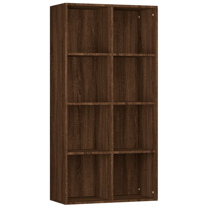 Boekenkast 66x30x130 cm bewerkt hout bruin eikenkleur