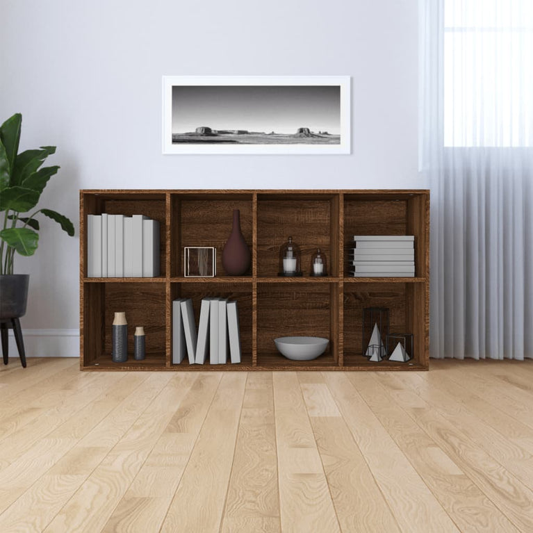 Boekenkast 66x30x130 cm bewerkt hout bruin eikenkleur