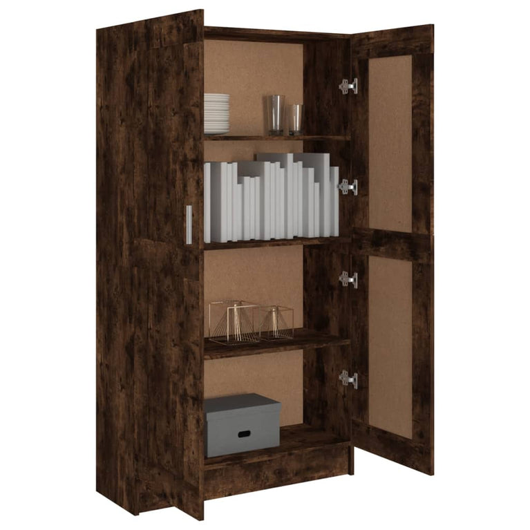 Boekenkast 82,5x30,5x150 cm bewerkt hout gerookt eikenkleurig