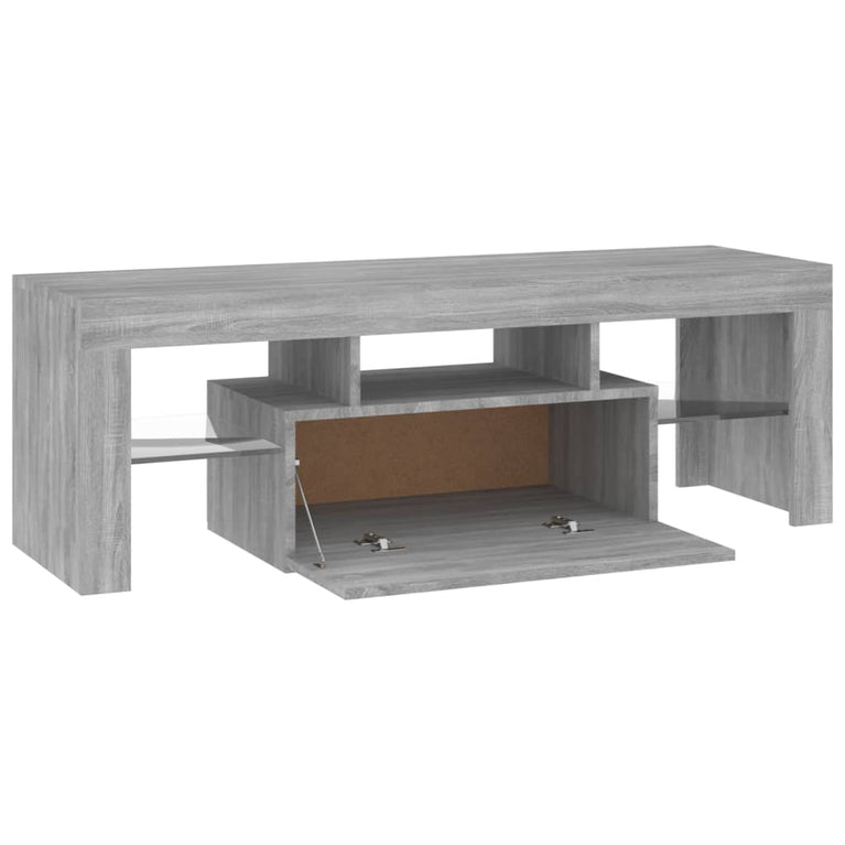 Tv-meubel met LED-verlichting 120x35x40 cm grijs sonoma eiken
