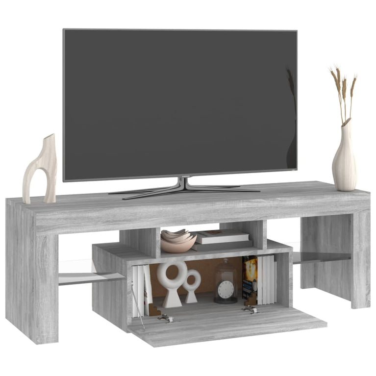 Tv-meubel met LED-verlichting 120x35x40 cm grijs sonoma eiken