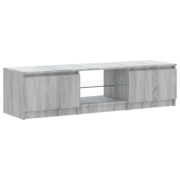 Tv-meubel met LED-verlichting 140x40x35,5 cm grijs sonoma eiken