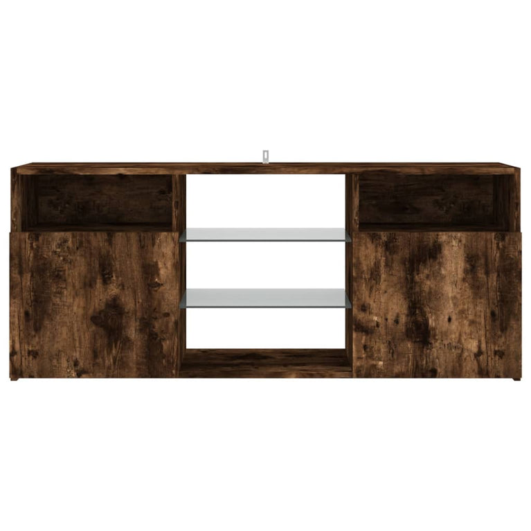 Tv-meubel met LED-verlichting 120x30x50 cm gerookt eikenkleurig